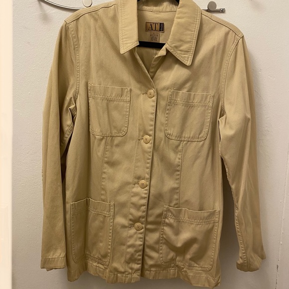 Vintage Ann Taylor Cream Denim Blazer/Jacket - Picture 3 of 8